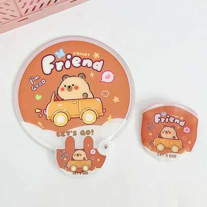 Cute folding group fan-car puffer fish-1