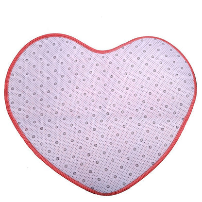 Heart-shaped Silk Wool Bedroom Love Floor Mat Bedside Lint-free Cute Heart Shape Carpet