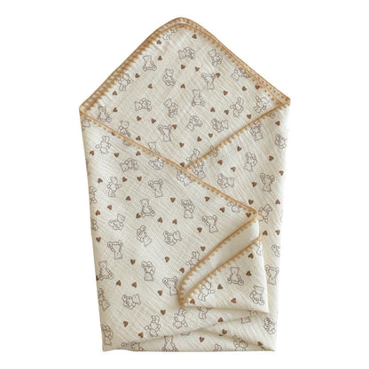 Baby Pure Cotton Three-layer Gauze Swaddle Blanket Bath Towel