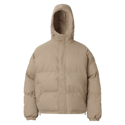 American-style Solid-color Hooded Cotton Jacket