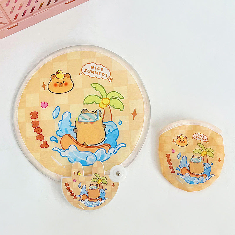 Cute folding group fan-car puffer fish-1