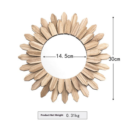 European-style Solid Wood Handmade Finish Hanging Mirror Homestay Hotel Entrance Decoration Hanging