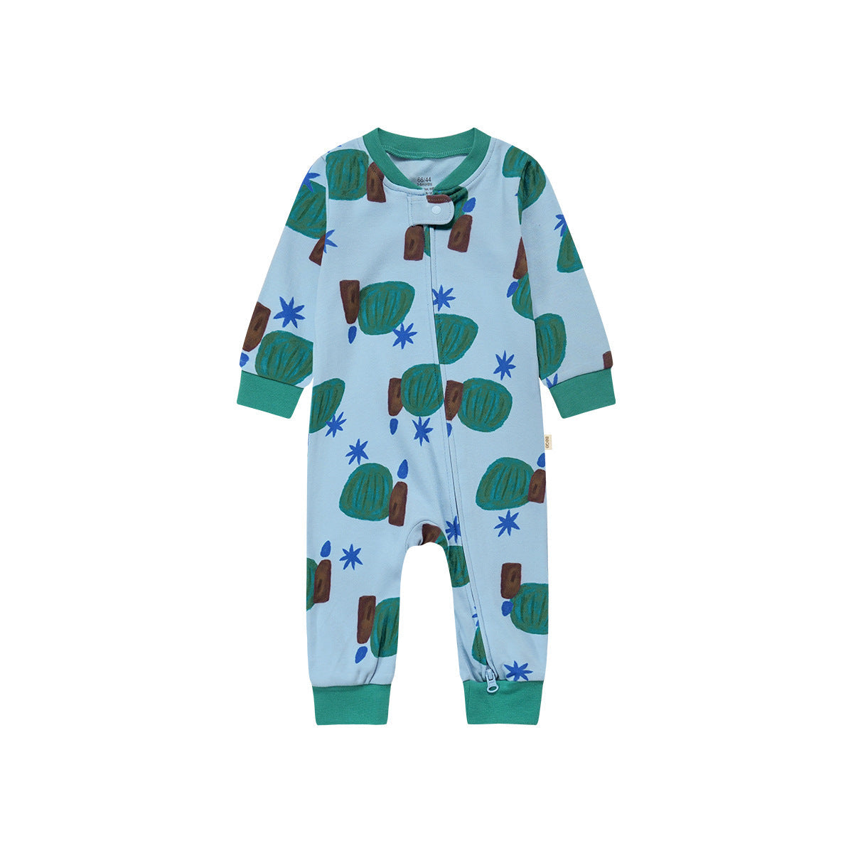 Zippered Cotton Baby Romper Outdoor Crawling Clothes
