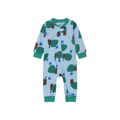 Zippered Cotton Baby Romper Outdoor Crawling Clothes