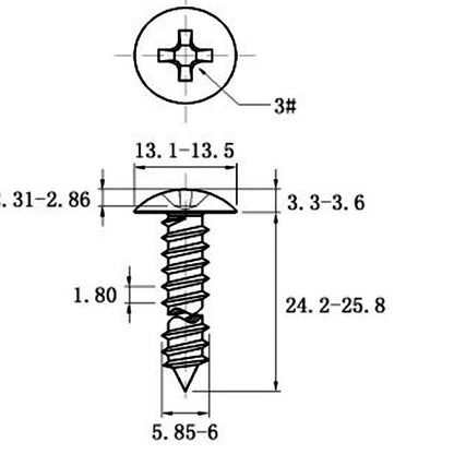 Stainless Steel Cross Big Head Self-tapping Screw Mushroom-shaped Haircut Round Head
