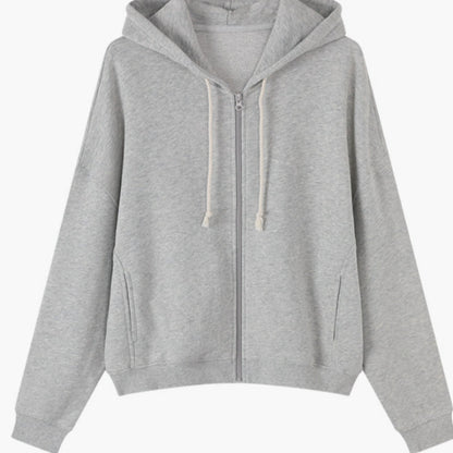 Relaxed Stylish Versatile Zip-up Cardigan Top