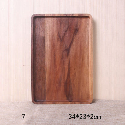 Japanese Style Wooden Black Walnut Rectangular Dinner Plate