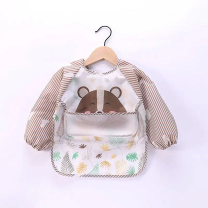 Waterproof EVA Full Sleeve Baby Bibs Children Apron Long Sleeve Feeding Smock Kids Eating Breastplate Infant Scarf Clothing