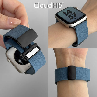 Lychee-pattern Silicone Magnetic Sports Watch Strap