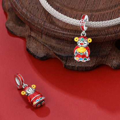 DIY Lucky Carp Copper Bead Pendant Bracelet Accessories
