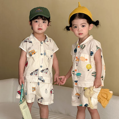 Thin Summer Shirt Set For Children