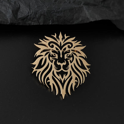 Retro Hollowed-Out Lion Brooch Accessory