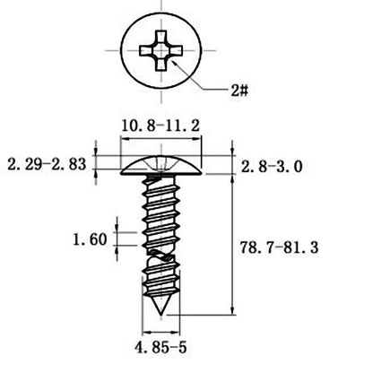 Stainless Steel Cross Big Head Self-tapping Screw Mushroom-shaped Haircut Round Head