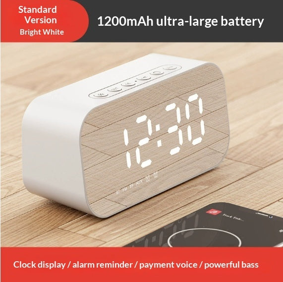 Alarm Clock Clock Wireless Bluetooth Speaker Mini Home Outdoor Card Subwoofer Computer Audio