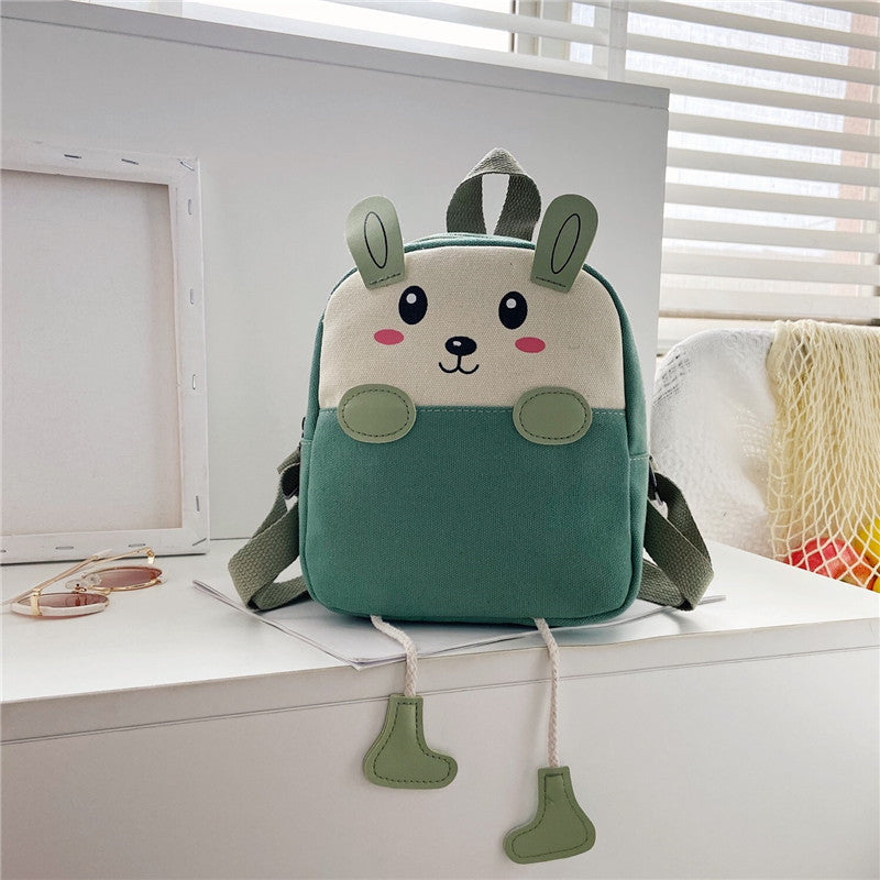 Boys Canvas Backpack Cute Cartoon School Bag