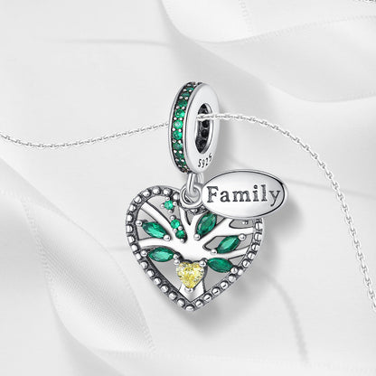 DIY Silver-Plated Pendant Charming Heart Lucky Bracelet Beaded Necklace