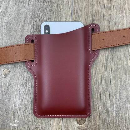 Outdoor Sports Vertical Phone Waist Pouch Leather Case