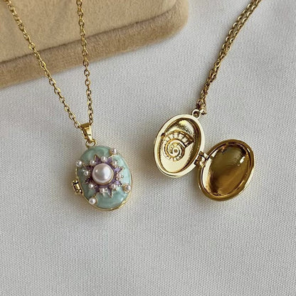 Personality Trend Retro Painted Necklace Pendant