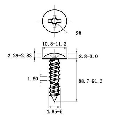 Stainless Steel Cross Big Head Self-tapping Screw Mushroom-shaped Haircut Round Head
