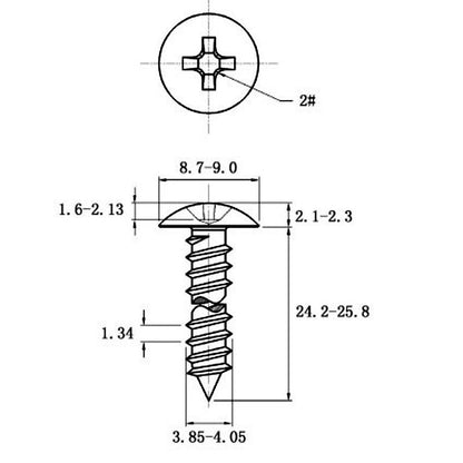 Stainless Steel Cross Big Head Self-tapping Screw Mushroom-shaped Haircut Round Head