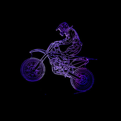 New style motorcycle 3D lamp seven color visual stereoscopic lamp LED gradual change touch remote control visual lamp 3D desk lamp