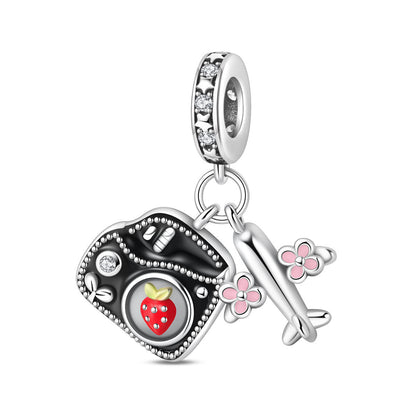 Airplane Suitcase World Travel DIY Bead Pendant Jewelry Accessory
