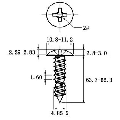 Stainless Steel Cross Big Head Self-tapping Screw Mushroom-shaped Haircut Round Head