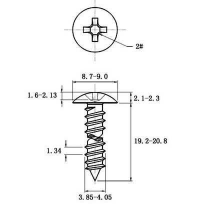 Stainless Steel Cross Big Head Self-tapping Screw Mushroom-shaped Haircut Round Head