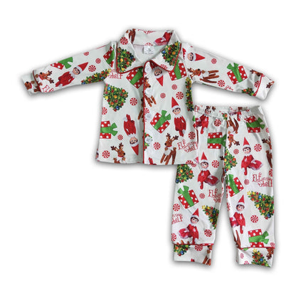 Cute naughty and nice boy Christmas pjs