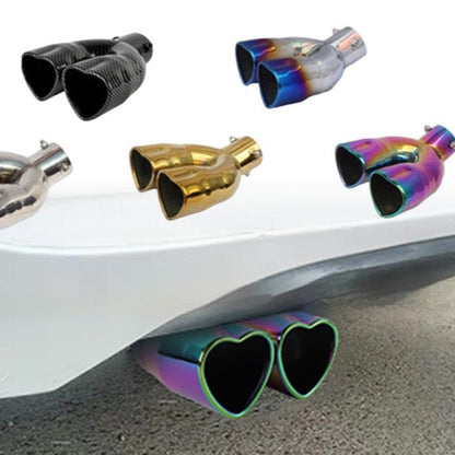 Single-out Double-tube Thickened Heart-shaped Exhaust Pipe, Personalized