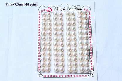 Half-hole Aurora-colored Natural Freshwater Flat-round White Pearls