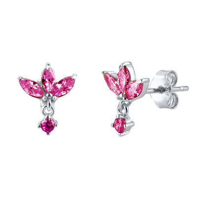 S925 Silver Needle Stud Earrings With Zircon Butterfly Design