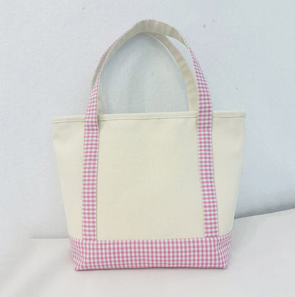 Lattice Travel Large-capacity Color-spliced Thickened Handbag