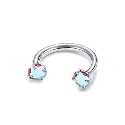 Piercing Jewelry Round Double-Zircon Nose Ring