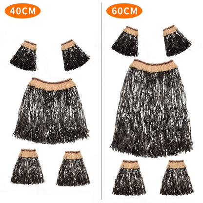 Hawaiian Style Party Grass Skirt Suit