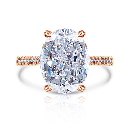 Female Versatile Casual Papalacha High Carbon Diamond Ice Flower Ring