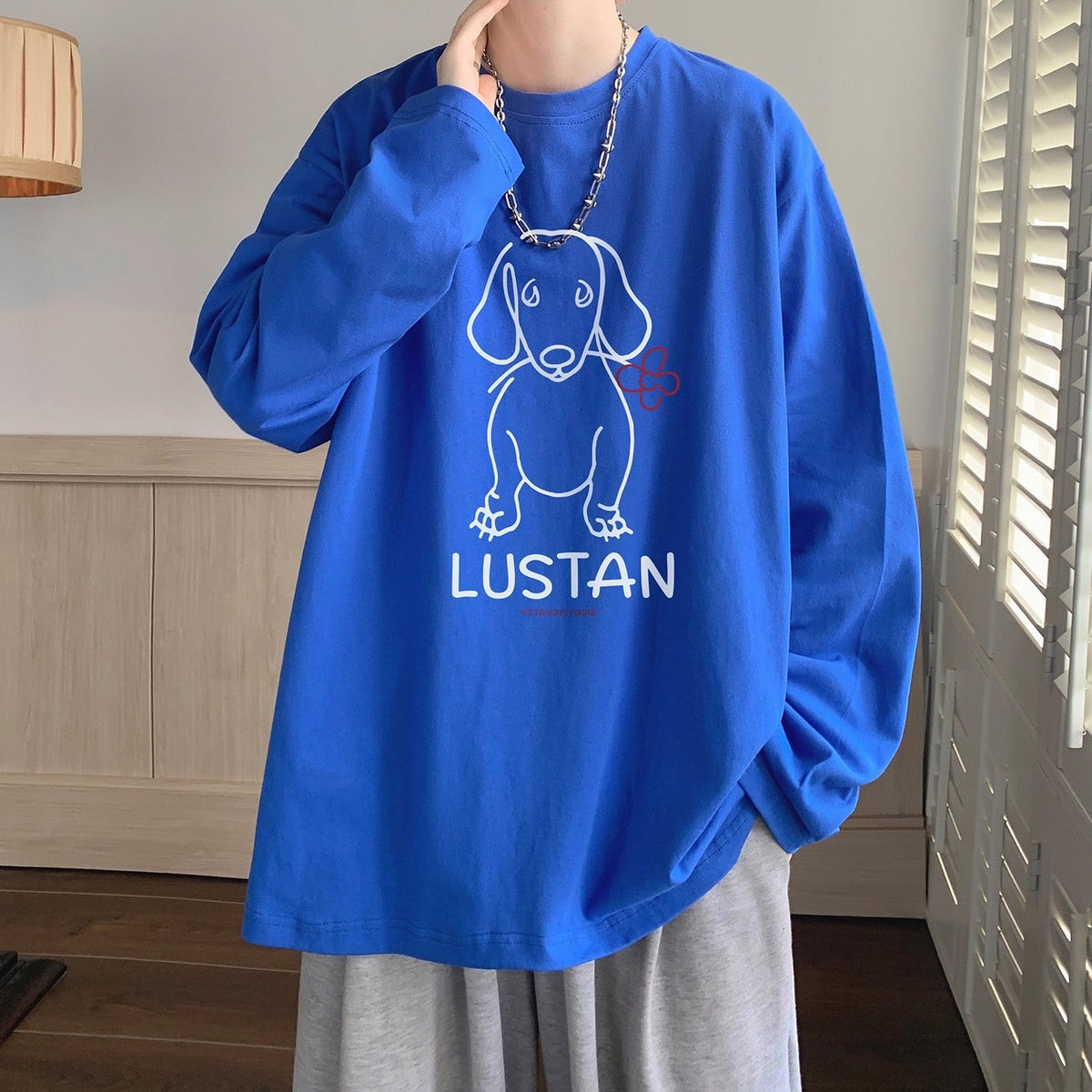 Cartoon Puppy Printed Long Sleeve T-shirt