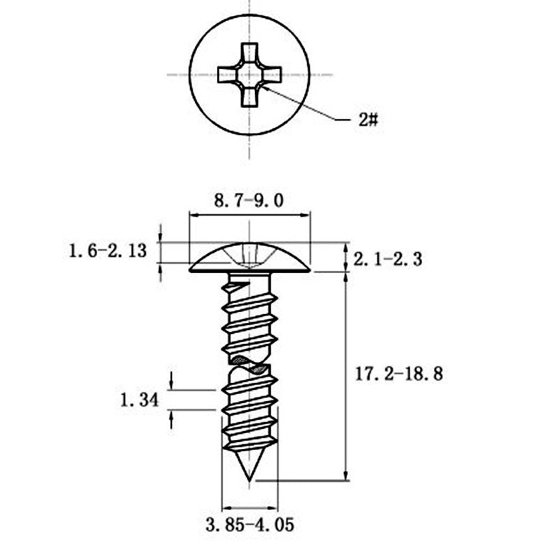 Stainless Steel Cross Big Head Self-tapping Screw Mushroom-shaped Haircut Round Head