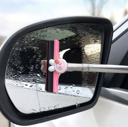 Car Rearview Mirror Wiper Retractable Portable Rainy Cleaning Supplies Rearview Mirror Water Remover Glass Rain Cleaning Tool
