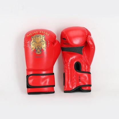 Boys Muay Thai Boxing Training With A Punching Bag And Gloves