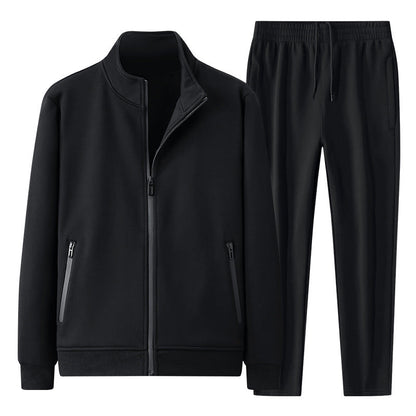 Fleece-lined Thickened Lightweight Sport Jacket And Pants Two-piece Set