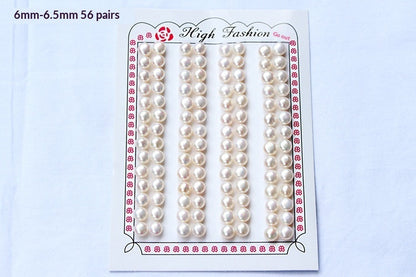 Half-hole Aurora-colored Natural Freshwater Flat-round White Pearls