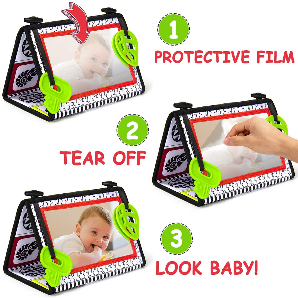 Tummy Time Mirror Toy with Teethers