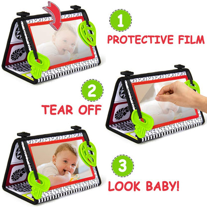 Tummy Time Mirror Toy with Teethers