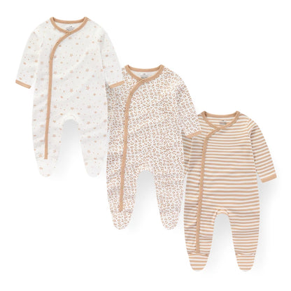 Kiddiezoom 3 Pcs/Lot Autumn Winter Unisex Cartoon Long Sleeve Baby Boy Girl Romper 100%Cotton Soft Newborn Jumpsuits Clothing