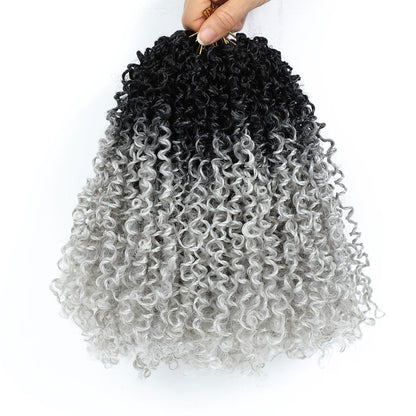 Synthetic Fiber Wig8 Inches24 StrandsCrocheted Small CurlsIrregular Style