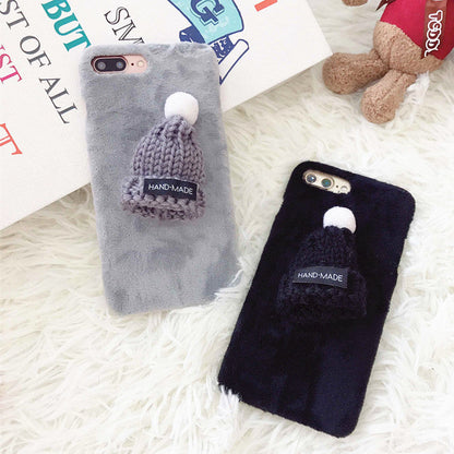 Compatible with Apple, Compatible with Apple , New plush hats iPhone7/8plus Christmas mobile phone