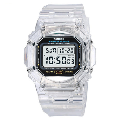 Sports Transparent Strap Multi-function Electronic Watch