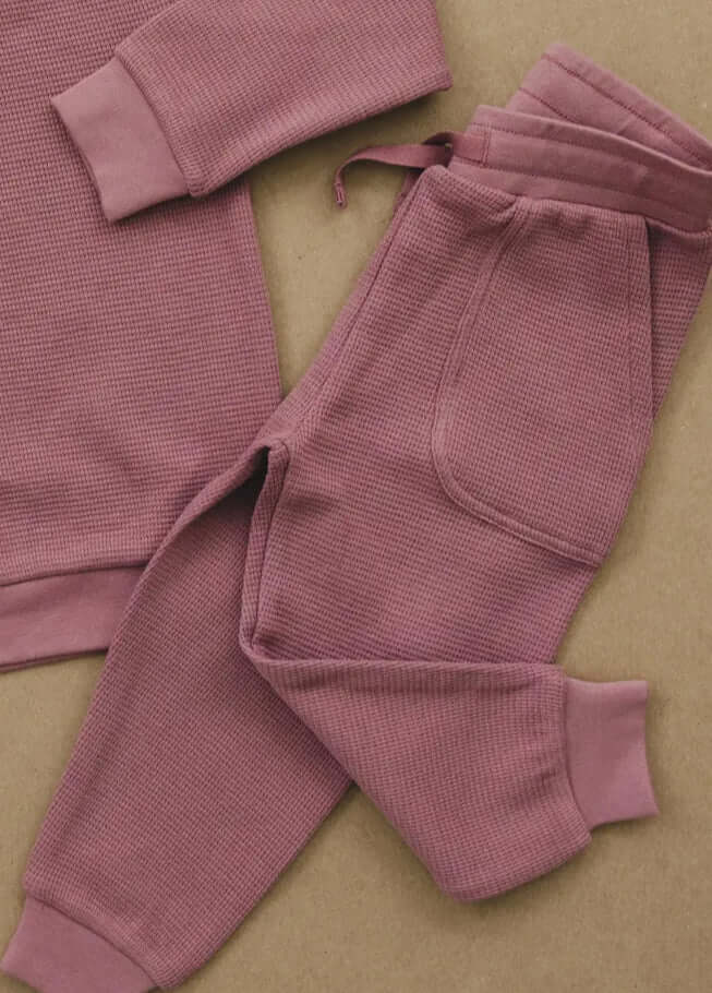Organic Cotton Waffle Knit Little Explorer Joggers