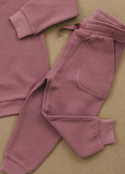 Organic Cotton Waffle Knit Little Explorer Joggers